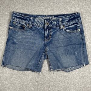Vintage 90s American Eagle Favorite Boyfriend Shorts Women 2 Blue Cutoff Denim